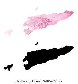 High detailed vector map. East Timor.