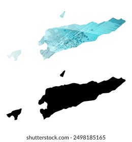 Alto mapa de Vector detallado. Timor Oriental.