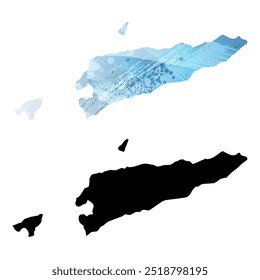Alto mapa de Vector detallado. Timor Oriental.