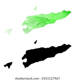Alto mapa de Vector detallado. Timor Oriental.