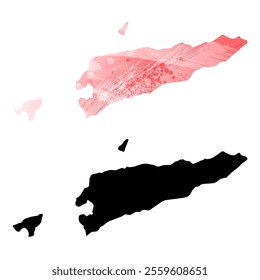 High detailed vector map. East Timor.