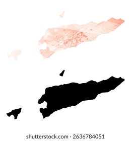 High detailed vector map. East Timor.