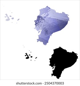 High detailed vector map. Ecuador.