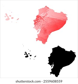 High detailed vector map. Ecuador.