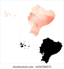 High detailed vector map. Ecuador.