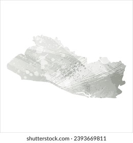 High detailed vector map. El Salvador. Watercolor style. Agate gray.