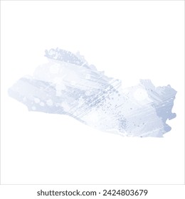 High detailed vector map. El Salvador. Watercolor style. Periwinkle color. Pastel lilac color. Delicate purple.