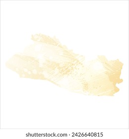 High detailed vector map. El Salvador. Watercolor style. Banana color. Pastel yellow. Delicate yellow.