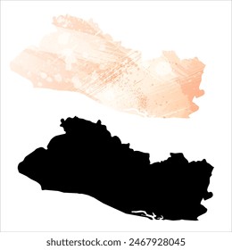 High detailed vector map. El Salvador.