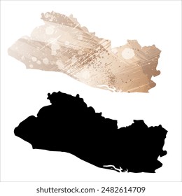 High detailed vector map. El Salvador.