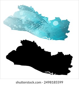 High detailed vector map. El Salvador.