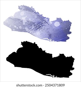 High detailed vector map. El Salvador.