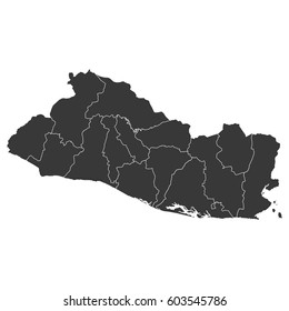 High detailed vector map - El Salvador