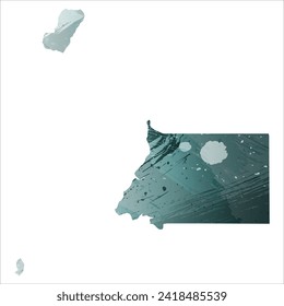 High detailed vector map. Equatorial Guinea. Watercolor style. Aspid gray color. Green-gray deep color.