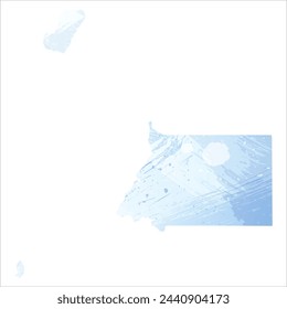High detailed vector map. Equatorial Guinea. Watercolor style. Pale cornflower. Blue color.