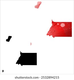 Mapa vetorial altamente detalhado. Guiné Equatorial.