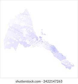 Hohe detaillierte Vektorkarte. Eritrea. Aquarell. Periwinkle Farbe. Feine lila Farbe. Pastellviolett.