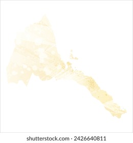 High detailed vector map. Eritrea. Watercolor style. Banana color. Pastel yellow. Delicate yellow.