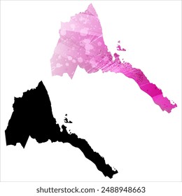 High detailed vector map. Eritrea.