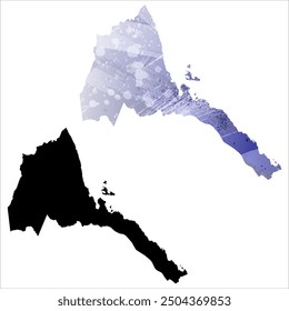 High detailed vector map. Eritrea.