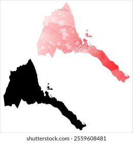 High detailed vector map. Eritrea.