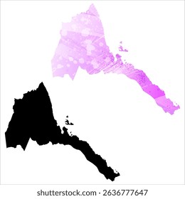 High detailed vector map. Eritrea.