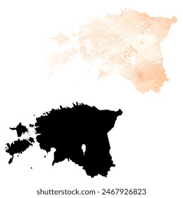 High detailed vector map. Estonia.