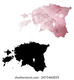 High detailed vector map. Estonia.