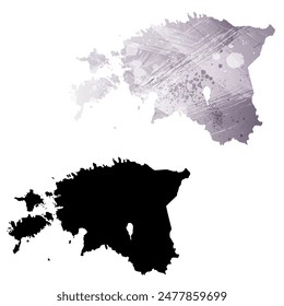 High detailed vector map. Estonia.