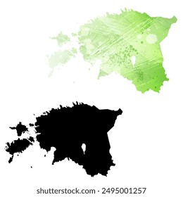 High detailed vector map. Estonia.