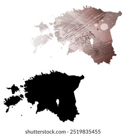 High detailed vector map. Estonia.