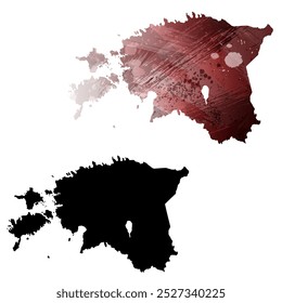 High detailed vector map. Estonia.