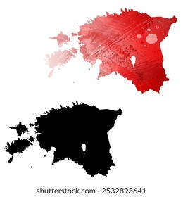 High detailed vector map. Estonia.