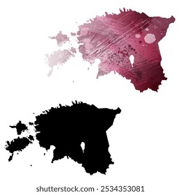 High detailed vector map. Estonia.