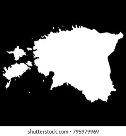 High detailed vector map - Estonia