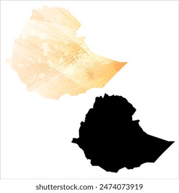 High detailed vector map. Ethiopia.