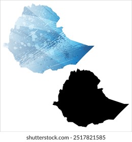 Alto mapa de Vector detallado. Etiopía.