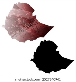 Alto mapa de Vector detallado. Etiopía.