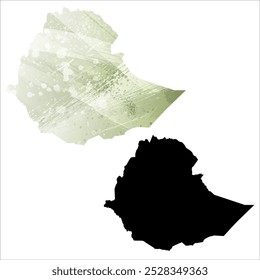 High detailed vector map. Ethiopia.