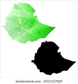 High detailed vector map. Ethiopia.