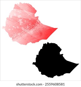 High detailed vector map. Ethiopia.