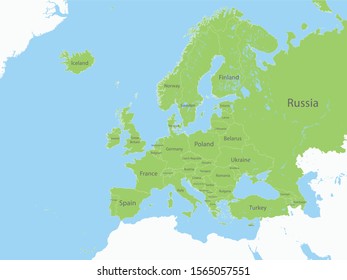 High Detailed Vector Map of Europe. eps 10.