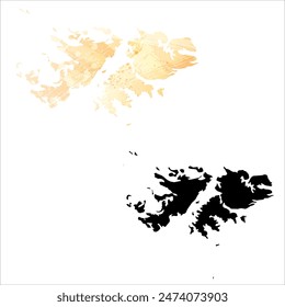 High detailed vector map. Falkland Islands.