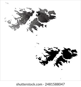 High detailed vector map. Falkland Islands.