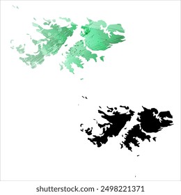 High detailed vector map. Falkland Islands.