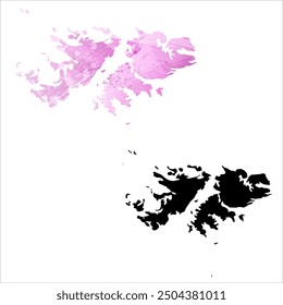 High detailed vector map. Falkland Islands.