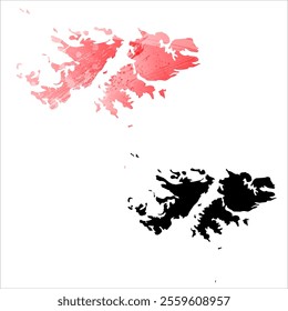 High detailed vector map. Falkland Islands.