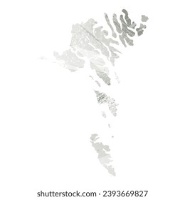 High detailed vector map. Faroe Islands. Watercolor style. Agate gray.