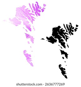 High detailed vector map. Faroe Islands.