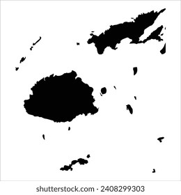 High detailed vector map. Fiji. New 2024.